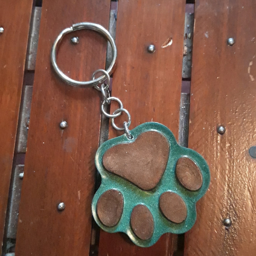 Paw print keychains